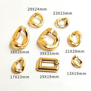 Chaîne cubaine en acrylique plaqué or de différentes tailles en vrac REWIN, accessoires en résine plastique ABS à maillons ouverts - Product Image 3