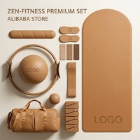 Kit de Pilates 12 en 1 Listo para Enviar, Equipo de Fitness con Tapete de Yoga Antideslizante, Mancuernas Suaves, Anillo de Potencia y Barra para Gimnasio en Casa