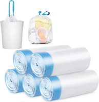 Sacs poubelles en HDPE avec cordon de serrage, thermosoudés, jetables, faciles à lier et personnalisables avec logo, directement de l'usine