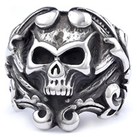 Viking Crâne Anneau En Acier Inoxydable Pirate Bijoux pour Hommes Mythologie Nordique Inspiré En Acier Inoxydable Bande En Gros Gothique Anneau