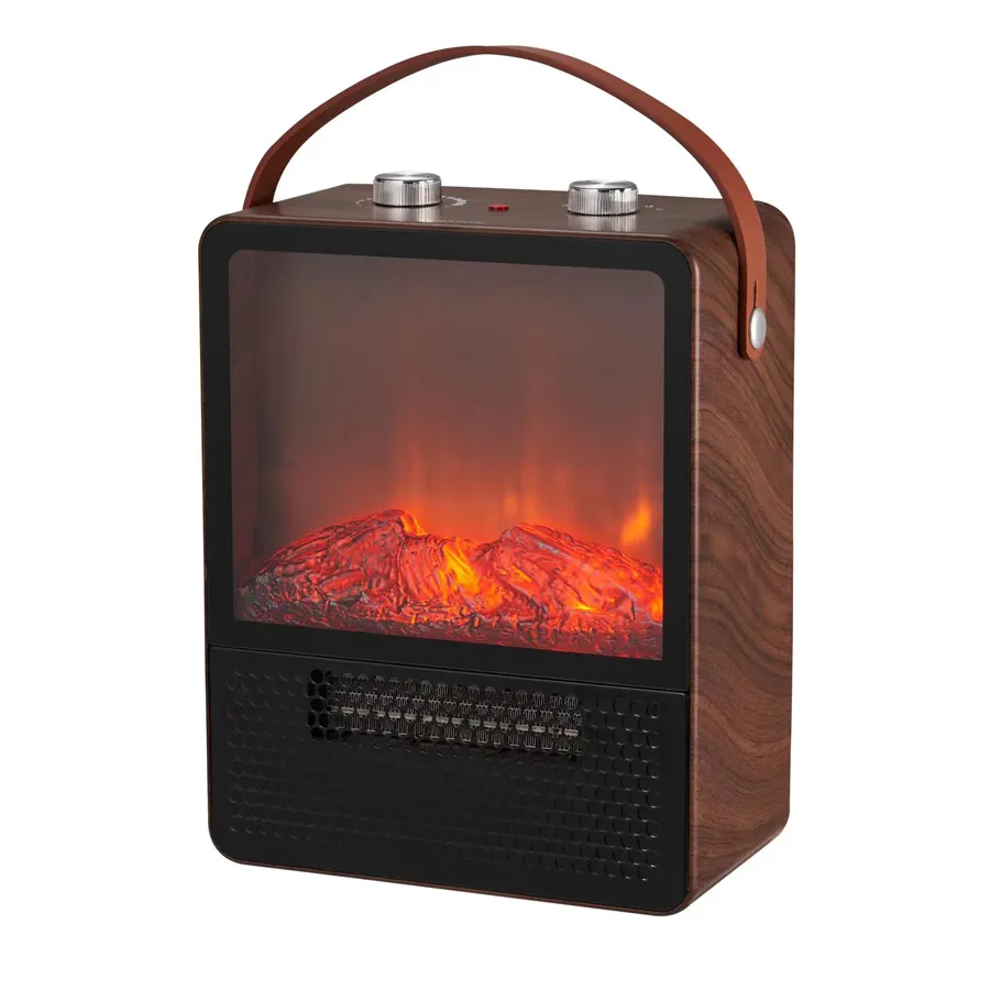 Pemanas ruangan Mini portabel berdiri bebas dalam ruangan kecil pemanas ruangan kompor listrik tempat api perapian dengan lampu indikator daya