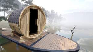 Saunas Royal, Sauna de Barril de Cedro para Exteriores para 4 Personas |   Spa de Bienestar para Patio Trasero de Madera Maciza - Product Image 4