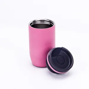 Customized Color 350ml Double Wall Stainless Steel Vacuum Insulated Coffee Cup Insulated Tumbler For Camping With Twist Lid