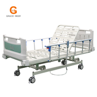 Lit multifonctionnel électrique à 3 manivelles avec cylindre hydraulique en ABS et lit d'allaitement à moteur avec matelas pour usage hospitalier