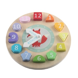 Colorful <strong>Number</strong> Wooden Irregular Shape <strong>Blocks</strong> <strong>Stacking</strong> Sorter Montessori Wooden Baby Learning Sorting Clock Toy - Product Image 2