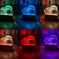 Thermomètre Galileo en verre soufflé artisanal, transparent, artistique, en forme de nuage, pour la prévision météo et l'éducation