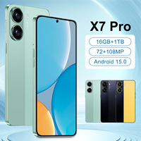 Smartphone X7 Pro 7,3 pouces 16 Go + 1 To 5G, processeur Deca Core, Android 15, série Snapdragon 800, écran OLED HD, charge rapide