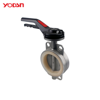 Vanne papillon manuelle YODSN SS, OEM personnalisé, type Wafer sanitaire pour équipement d'eau haute pression PN10 PN16