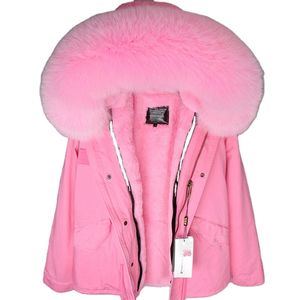 Vente en gros de manteaux d'hiver pour femmes en fausse fourrure rose à <span class=keywords><strong>capuche</strong></span>, <span class=keywords><strong>parka</strong></span> courte en fourrure rose pour <span class=keywords><strong>femme</strong></span> - Product Image 5