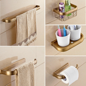<span class=keywords><strong>Set</strong></span> Portasciugamani in Rame Stile Europeo Antico con Finitura in Ottone Anticato, Design a Barra Singola/Doppia per <span class=keywords><strong>Bagno</strong></span> d'Hotel - Product Image 3