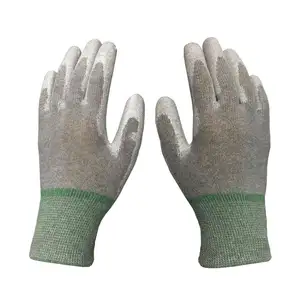 Sản xuất chuyên nghiệp an toàn làm việc tráng PU ESD Carbon găng tay chống tĩnh Palm tráng ESD PU Găng Tay