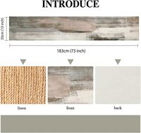 Chemin de table en lin et coton rayé gris de style rétro vintage, fabriqué en Chine, 33 cm x 183 cm, décoration de table basse pour les fêtes