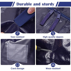 Sacs de déménagement extra-larges et robustes pour le <span class=keywords><strong>rangement</strong></span> et l'<span class=keywords><strong>organisation</strong></span> des vêtements à la <span class=keywords><strong>maison</strong></span> ou en dortoir, lot de 6, avec fermeture éclair renforcée et poignées larges - Product Image 4