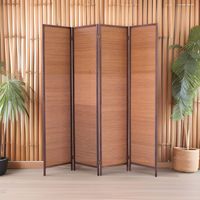 Séparateur de pièce naturel à 4 panneaux de style japonais, réglable, flexible et pliant, écran de confidentialité mural Shoji, écran pliable pour la maison et le bureau