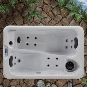 Moderna Bañera de Hidromasaje Acrílica Rectangular Independiente para 2 Personas, Spa Exterior con Masaje - Product Image 3