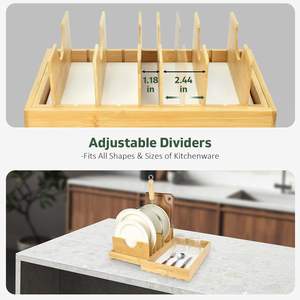 Séchoir à vaisselle <span class=keywords><strong>en</strong></span> <span class=keywords><strong>bambou</strong></span> avec coussin <span class=keywords><strong>en</strong></span> terre de diatomées, tapis de séchage ultra absorbant à séchage instantané pour tasses à vaisselle - Product Image 4