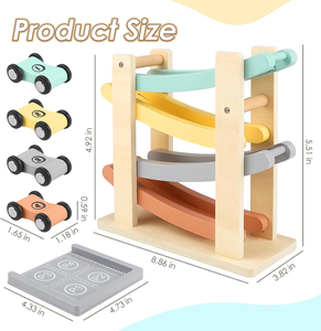 Rampe <span class=keywords><strong>de</strong></span> voiture Montessori à 4 niveaux pour tout-petits Jeu <span class=keywords><strong>de</strong></span> piste <span class=keywords><strong>de</strong></span> course en bois Rampe <span class=keywords><strong>de</strong></span> voiture en bois Jouet bébé Noël Artisanat en bois Boîtes en bois Signes muraux - Product Image 5