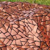 Tela bordada geométrica iridiscente extragrande al por mayor tela de terciopelo con lentejuelas cortada con láser para vestido de moda