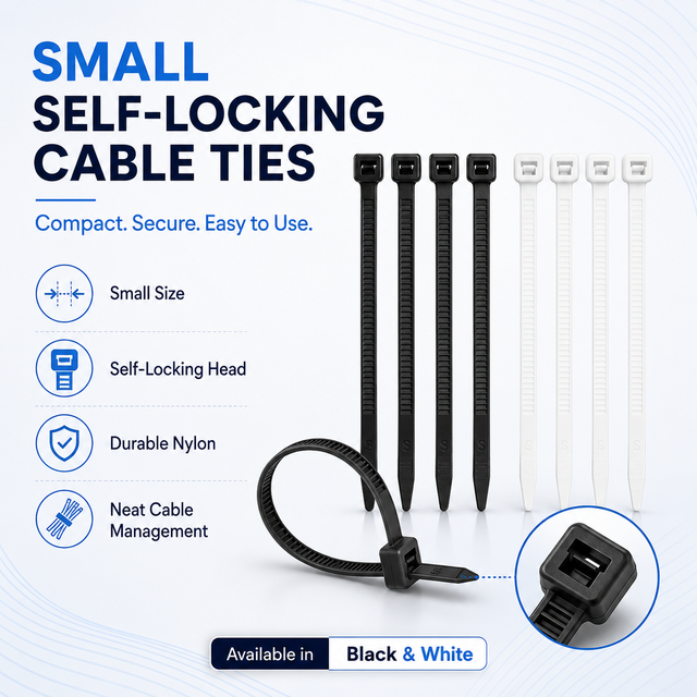 Mini Nylon Cable Ties Small Self Locking Zip Ties Black White Plastic Wire Ties for Electronics Cable Organization Bundling