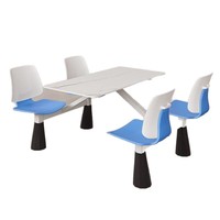 Ensemble de table et de chaises pliantes modernes pour restauration rapide, cantine scolaire, zone de repas des employés, restaurant, quatre personnes, commercial