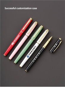 カスタマイズされたロゴ高級メタルジェルペン0.5mm黒インク詰め替え可能スムーズな書き込み署名ペンオフィススクールギフト用バルク - Product Image 2