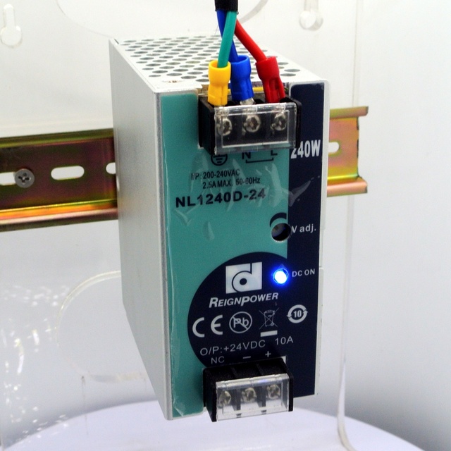 Reignpower 240W 24V 12V DIN Rail Power Industrial Supply AC to DC Supplies Single Output Switching Power 24V DC Power Supply