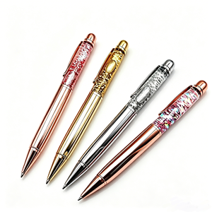 New Design Rose Gold Liquid Foil Metal Ball <b>Pen</b> Gift Promotion Floating <b>Pen</b> DIY Glitter <b>Ballpoint</b> <b>Pens</b> - Product Image 1