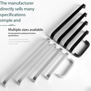Eenvoudige moderne witte metalen handgrepen en knoppen voor kasten, laden, kledingkasten en kantoormeubilair - Product Image 2