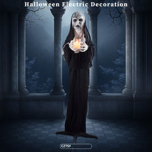 Decoración <span class=keywords><strong>de</strong></span> Halloween <span class=keywords><strong>de</strong></span> Monja Luminosa con Vela, Accesorio Espeluznante para Casa Encantada, Decoración <span class=keywords><strong>de</strong></span> Habitación <span class=keywords><strong>de</strong></span> Terror - Product Image 3