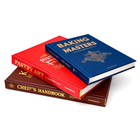 Livre de recettes personnalisé pour les maîtres pâtissiers, couverture rigide, reliure parfaite, impression offset, recettes de haute qualité et menu de classement