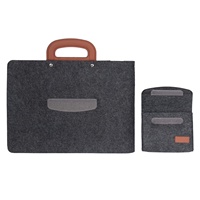 Sacoche multifonctionnelle universelle en similicuir pour tablette et souris, avec chargement sans fil, pour ordinateur portable 13-16 pouces