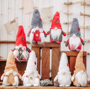 Swedish Stuffed Toy Santa Doll Gnome Scandinavian Tomte Nordic Nisse Sockerbit Dwarf Elf Home Ornaments Christmas Santa