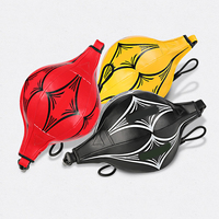 Wavar W06106 Ballon de boxe portable pour entraînement, en cuir PU et PVC, gonflable, double extrémité, pour exercices de réflexe, utilisation universelle