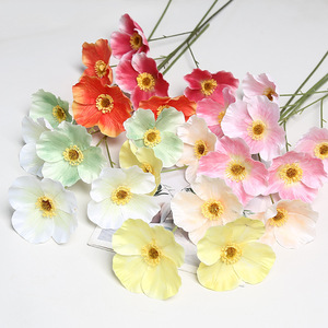 Fleur de pavot artificielle Lichao, branche unique, fleur en soie, décoration de mariage - Product Image 1