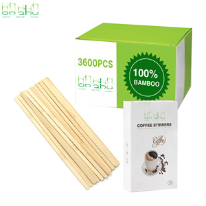 Agitateur à café de 5,5 pouces, agitateur à café en <span class=keywords><strong>bambou</strong></span> jetable et pailles, agitateur à café en <span class=keywords><strong>bambou</strong></span> écologique, agitateur à café pointu - Product Image 1
