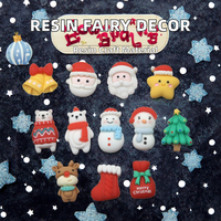 Échantillon gratuit de décorations de Noël en résine à dos plat, thème féerique personnalisé, style artistique, décorations de Noël artificielles