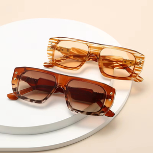 Logo Custom 2026 Fashion Small Frame Gradient Shades Sun Glasses UV400 <b>Square</b> Rivets <b>Sunglasses</b> for <b>Men</b> Women - Product Image 4