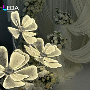 LEDA Wedding Decoration White Warm Color Wedding Aisle Decoration With Light Giant Flower Led <b>Floor</b> <b>Lamp</b> for Events Decor - Product Image 1