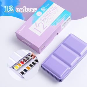 Ensemble de peinture à l'<span class=keywords><strong>aquarelle</strong></span> portable mini format Fontainebleau avec logo personnalisé, palette en métal, fournitures artistiques pour la peinture - Product Image 3