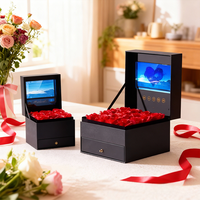 Boîte de brochure vidéo personnalisée de luxe avec écran LCD, en carton, pour bijoux, fleurs, cadeau romantique fait main pour petite amie, Saint-Valentin