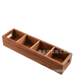 Wooden <b>tea</b> bag 4-compartment storage <b>box</b>, office <b>tea</b> room countertop <b>tea</b> bag and sugar packet storage <b>box</b>, multi-purpose wooden - Product Image 1