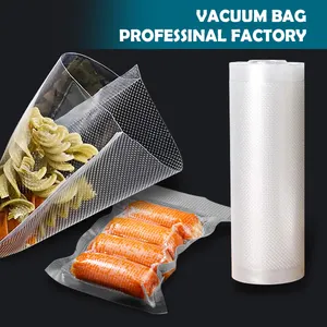Rollo de vacío de nailon transparente en relieve de un lado de grado alimenticio para alimentos congelados bolsa selladora al vacío bolsa de vacío