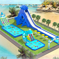 High Kids N Adults Outdoor Big Inflatable Water Slides,Used Water Park Equipment