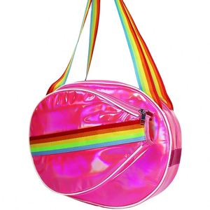 BSCI pickleball <b>backpack</b> Hot Selling Custom Pink Shiny PU Leather Tote Pickleball Paddle Shoulder Bag <b>for</b> <b>Ladies</b> - Product Image 1