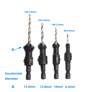 <span class=keywords><strong>Kit</strong></span> 4 Pezzi <span class=keywords><strong>Punte</strong></span> per Svasatura a 90 Gradi con Attacco Esagonale da 1/4 per Lavorazione del Legno e Utensili da Falegnameria - Product Image 1