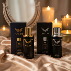 Aerom Eau de Parfum 100ml, collection de parfums de luxe avec des designs de flacons or et argent, parfum élégant pour homme - Product Image 6