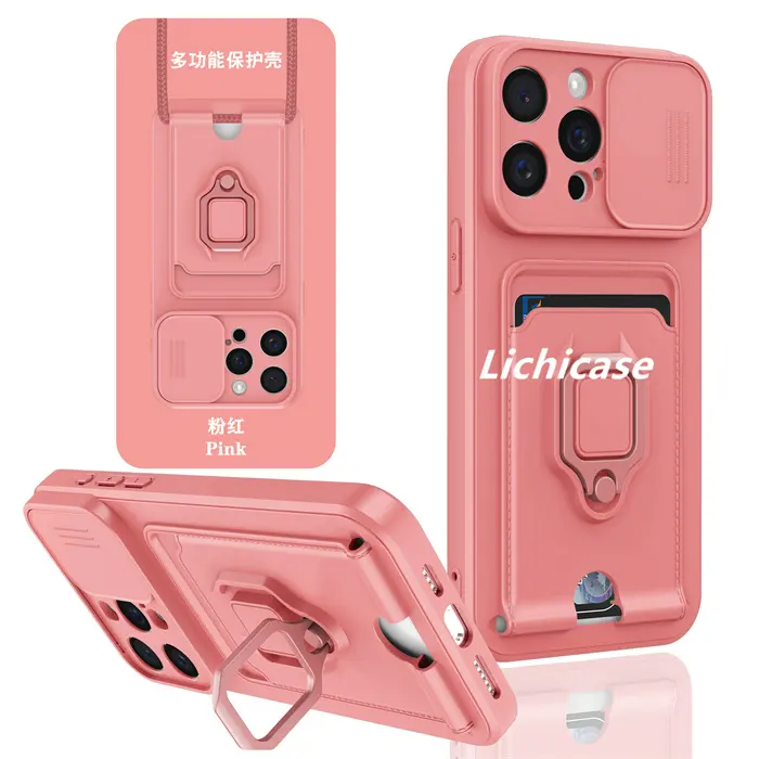 Lichicase Silicone chủ thẻ Wallet Lai từ trường hợp điện thoại cho Honor x8b siêu bảo vệ bao gồm