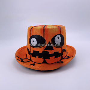 Sombrero de Vaquero de Gamuza con Diseño de Calabaza, Fantasma y <span class=keywords><strong>Araña</strong></span> Pintados a Mano para <span class=keywords><strong>Halloween</strong></span>, Decoración Festiva para Fiestas - Product Image 4