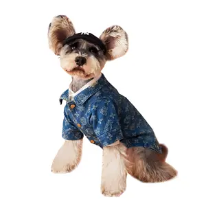 JXANRY Pet Popular Coat Teddy French Bull Dog Denim Clothes Dog Fashion Wearing