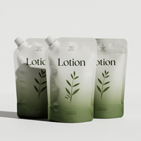 Logo personnalisé imprimé feuille d'aluminium lotion crème de soin pour la peau recharge d'huile essentielle sac pochette d'emballage avec bouchon de bec de buse